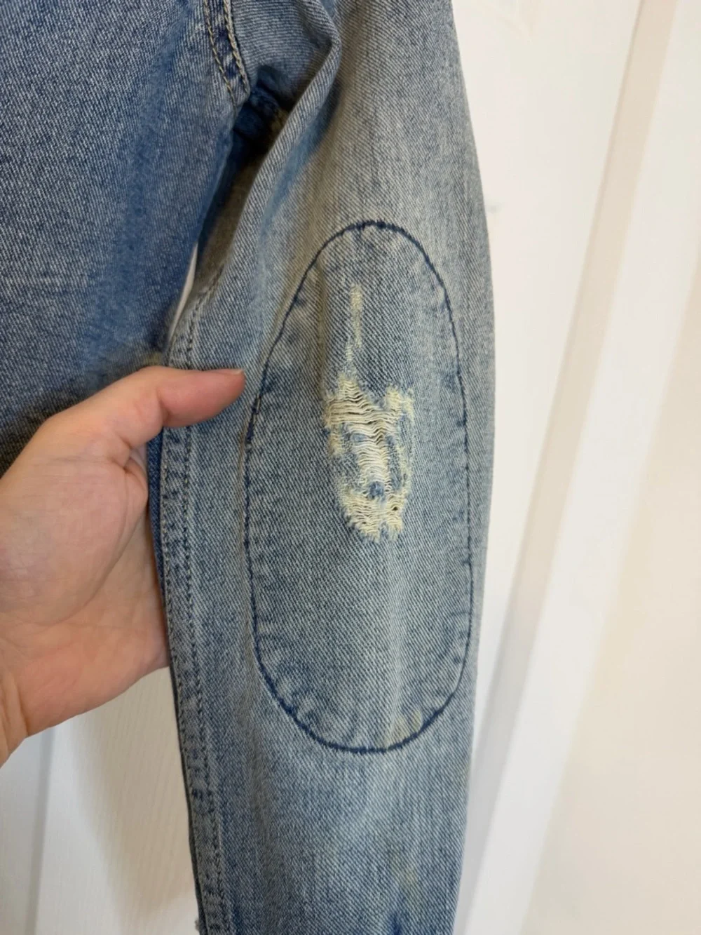 Free People Denim Jacket with Multicolor embroidered Panels - Picture 7 of 12